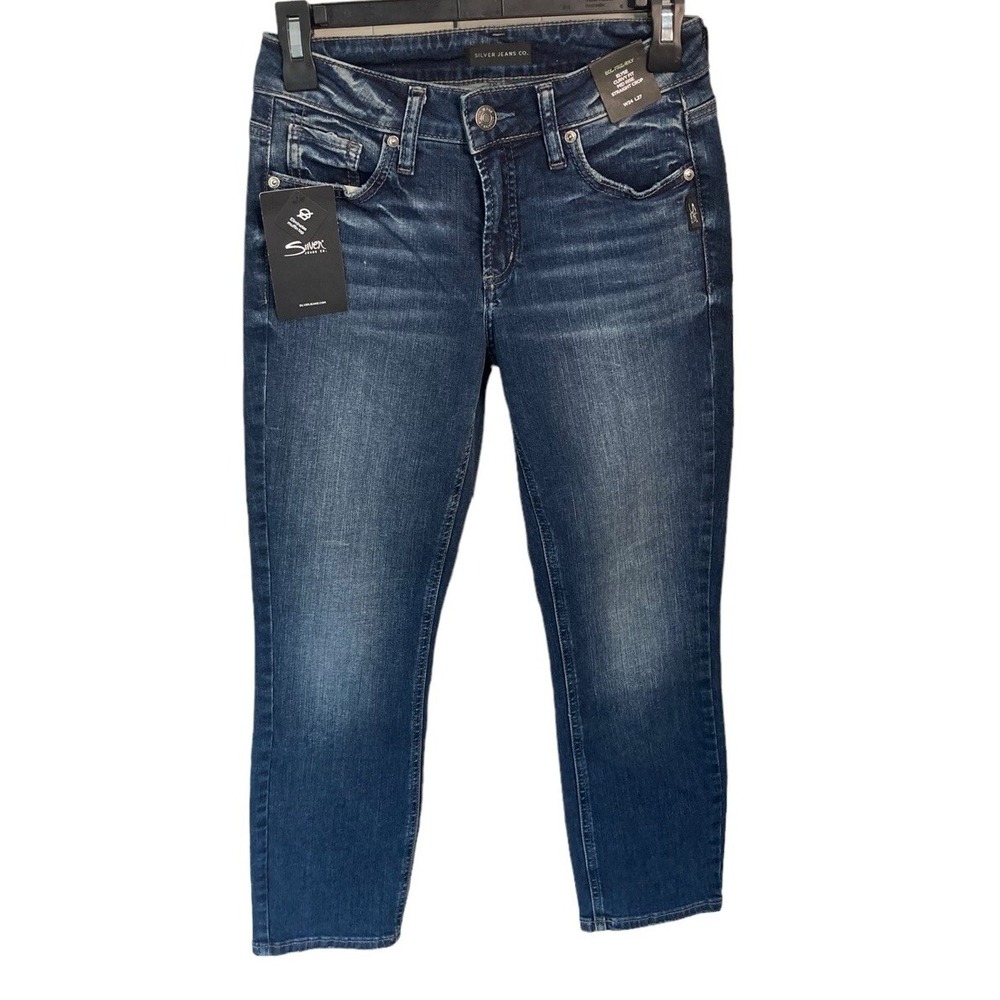 Silver Jeans Co. Elyse Curvy Fit Mid Rise Straight Crop 24X27 NEW